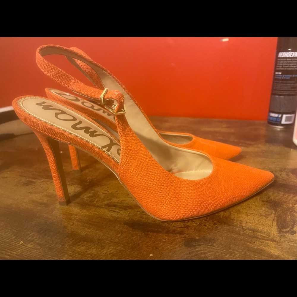 Sam Edelman Linen Orange Slingback